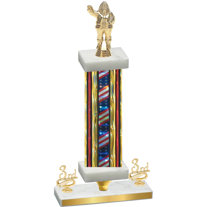 Premium Single Flag USA Third Place Holiday Trophy