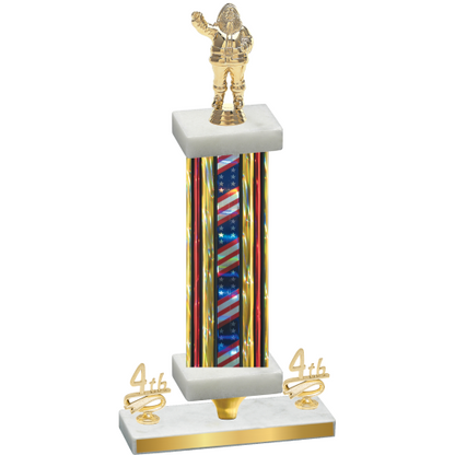 Premium Single Flag USA Fourth Place Holiday Trophy