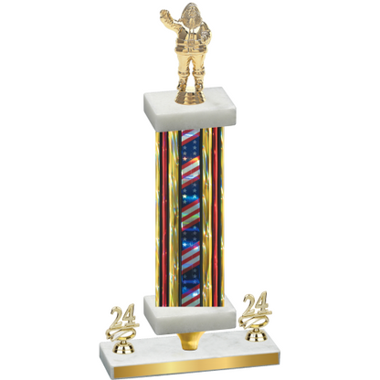 Premium Single Flag USA Year Holiday Trophy