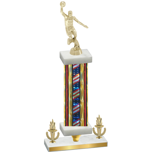 Premium Single Flag USA Victory Basketball Trophy
