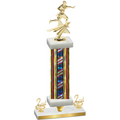 Premium Single Flag USA Second Place Flag Football Trophy