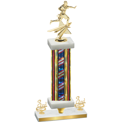 Premium Single Flag USA Third Place Flag Football Trophy