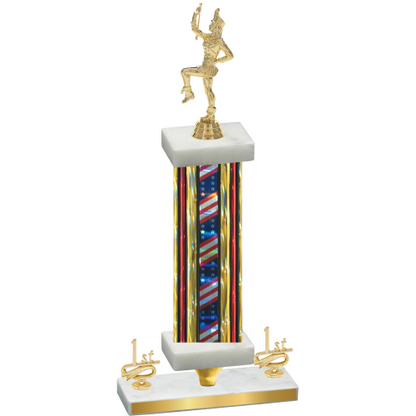 Premium Single Flag USA First Place Majorette Trophy