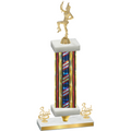 Premium Single Flag USA Third Place Majorette Trophy
