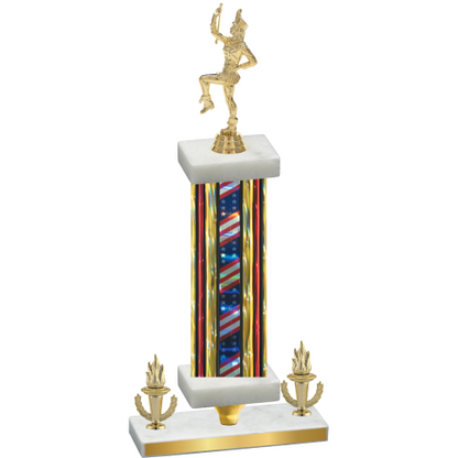 Premium Single Flag USA Victory Majorette Trophy