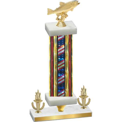 Premium Single Flag USA Victory Fishing Trophy