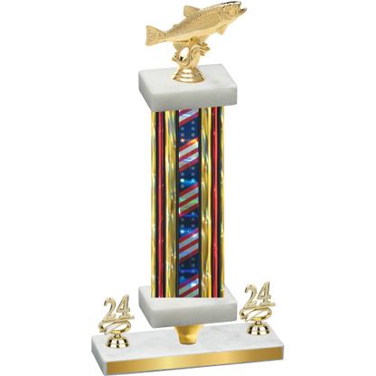Premium Single Flag USA Year Fishing Trophy