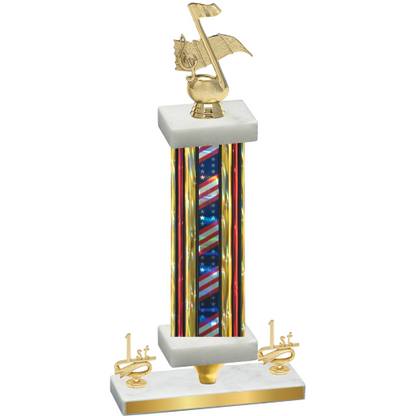 Premium Single Flag USA First Place Music Trophy