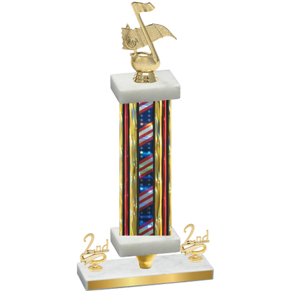 Premium Single Flag USA Second Place Music Trophy