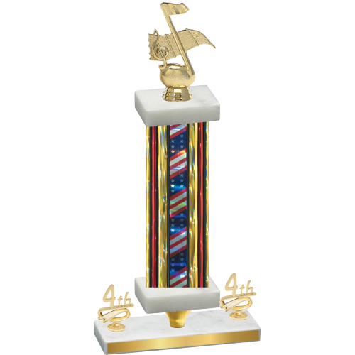 Premium Single Flag USA Fourth Place Music Trophy