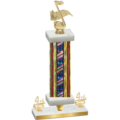 Premium Single Flag USA Fourth Place Music Trophy