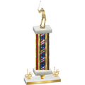 Premium Single Flag USA First Place Golf Trophy