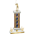 Premium Single Flag USA Second Place Golf Trophy