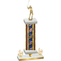 Premium Single Flag USA Fourth Place Golf Trophy