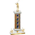 Premium Single Flag USA First Place Golf Trophy