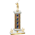 Premium Single Flag USA Fourth Place Golf Trophy