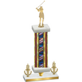 Premium Single Flag USA Victory Golf Trophy