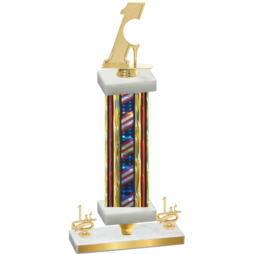 Premium Single Flag USA First Place Golf Trophy