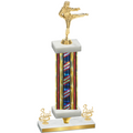 Premium Single Flag USA Third Place Karate Trophy