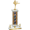 Premium Single Flag USA Year Karate Trophy