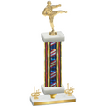 Premium Single Flag USA First Place Karate Trophy