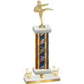 Premium Single Flag USA Second Place Karate Trophy