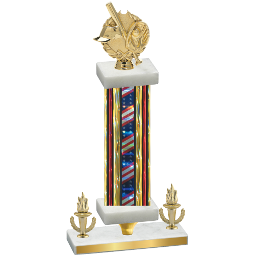 Premium Single Flag USA Victory Baseball Trophy
