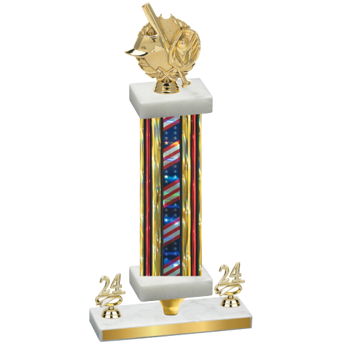 Premium Single Flag USA Year Baseball Trophy