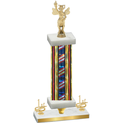 Premium Single Flag USA First Place Academics Trophy