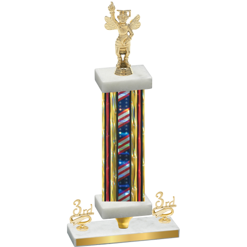 Premium Single Flag USA Third Place Academics Trophy