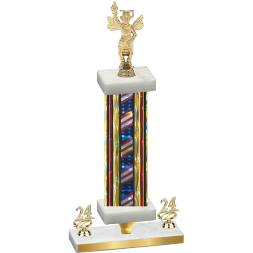 Premium Single Flag USA Year Academics Trophy