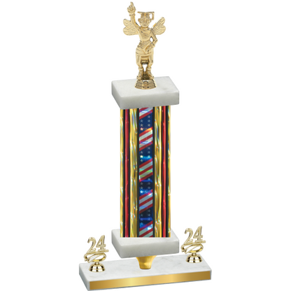 Premium Single Flag USA Year Academics Trophy