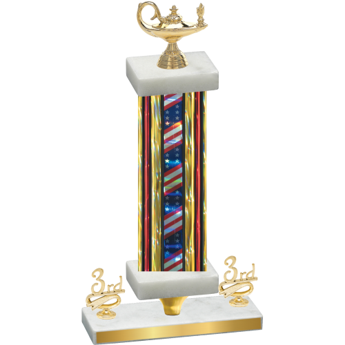 Premium Single Flag USA Third Place Academics Trophy