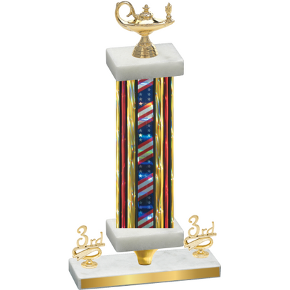 Premium Single Flag USA Third Place Academics Trophy