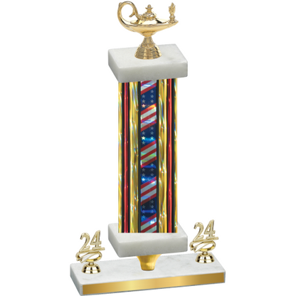 Premium Single Flag USA Year Academics Trophy