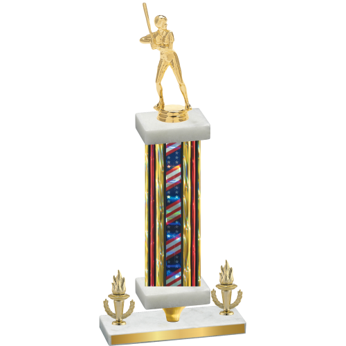 Premium Single Flag USA Victory Softball Trophy