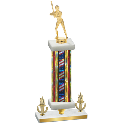 Premium Single Flag USA Victory Softball Trophy