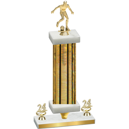 Premium Single Gold Glacier Year Soccer Trophy