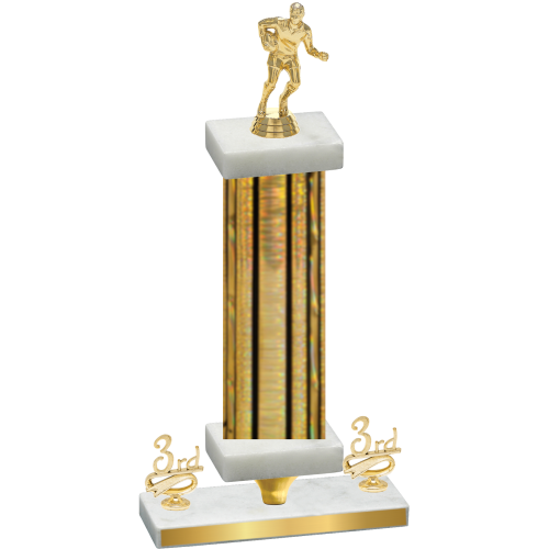 Premium Single Gold Glacier Third Place Rugby Trophy