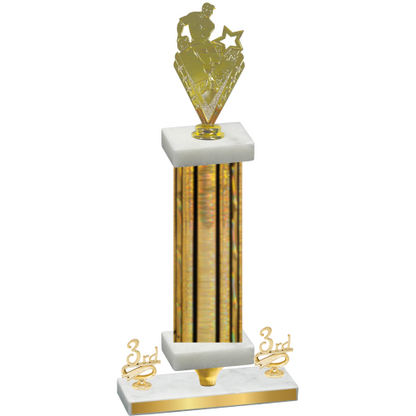 Premium Single Gold Glacier Third Place Rugby Trophy