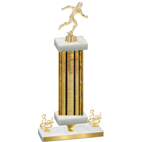 Premium Single Gold Glacier Third Place Running Trophy