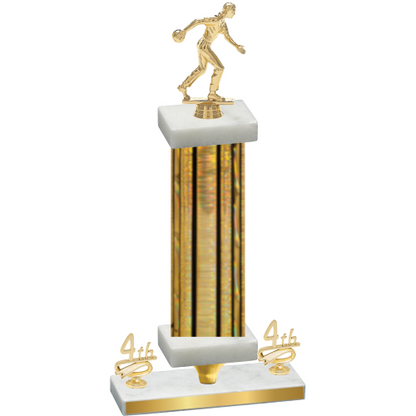 Premium Single Gold Glacier Fourth Place Bowling Trophy