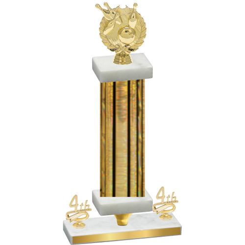 Premium Single Gold Glacier Fourth Place Bowling Trophy