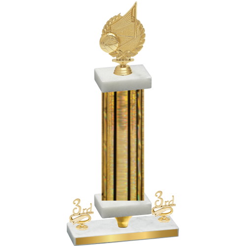 Premium Single Gold Glacier Third Place Volleyball Trophy