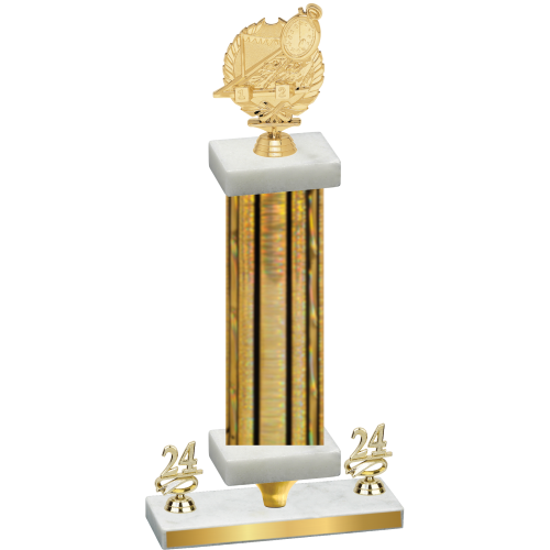 Premium Single Gold Glacier Year Swimming Trophy