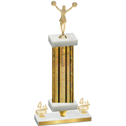 Premium Single Gold Glacier Fourth Place Cheerleading Trophy