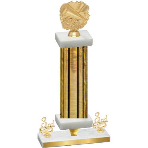 Premium Single Gold Glacier Third Place Cheerleading Trophy