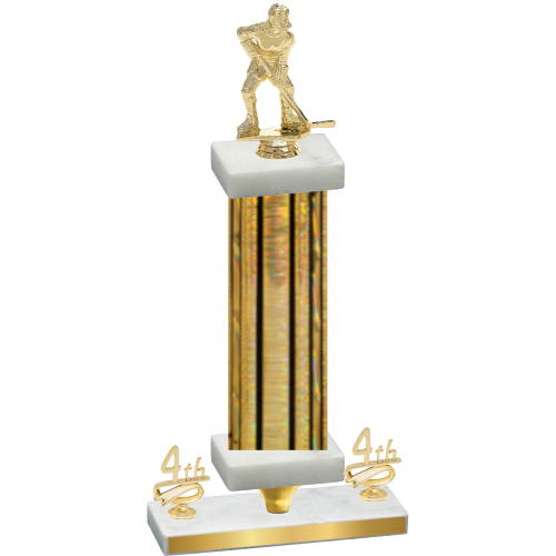Premium Single Gold Glacier Fourth Place Hockey Trophy