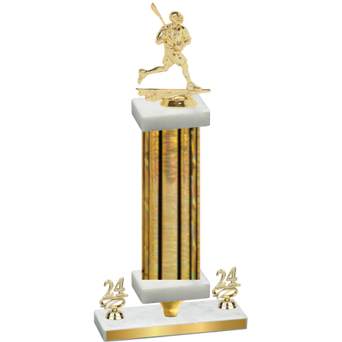 Premium Single Gold Glacier Year Lacrosse Trophy
