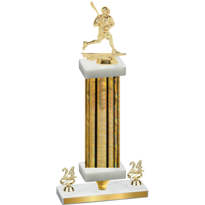 Premium Single Gold Glacier Year Lacrosse Trophy